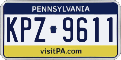 PA license plate KPZ9611