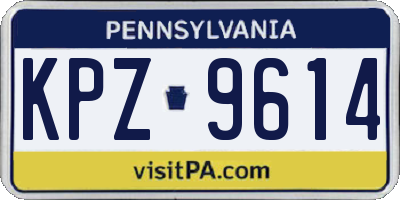 PA license plate KPZ9614