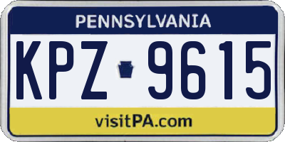 PA license plate KPZ9615