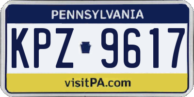 PA license plate KPZ9617