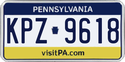 PA license plate KPZ9618