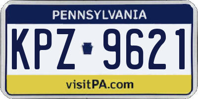 PA license plate KPZ9621