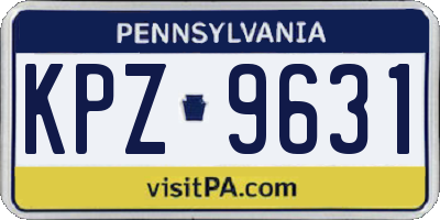 PA license plate KPZ9631