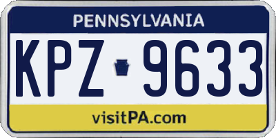PA license plate KPZ9633