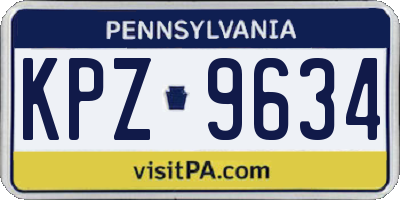 PA license plate KPZ9634