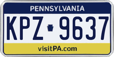 PA license plate KPZ9637