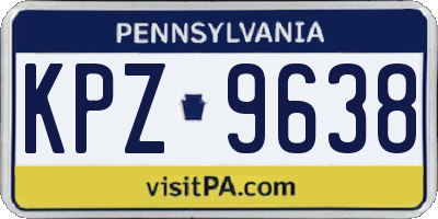 PA license plate KPZ9638