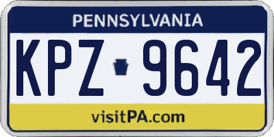 PA license plate KPZ9642