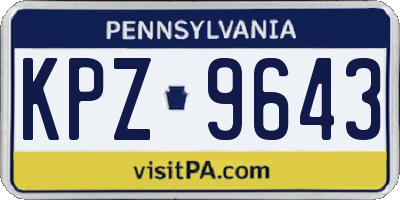 PA license plate KPZ9643