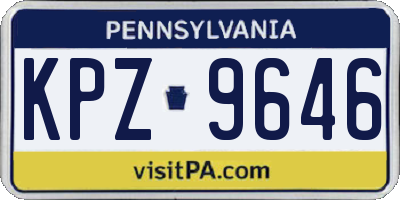 PA license plate KPZ9646
