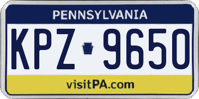 PA license plate KPZ9650