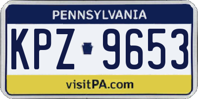 PA license plate KPZ9653