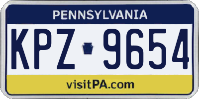 PA license plate KPZ9654