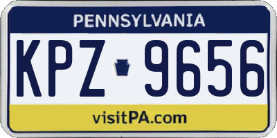PA license plate KPZ9656