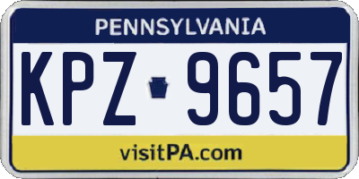 PA license plate KPZ9657