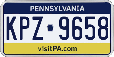 PA license plate KPZ9658