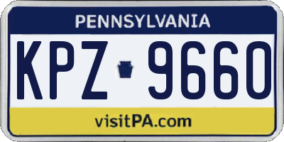 PA license plate KPZ9660