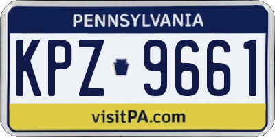 PA license plate KPZ9661