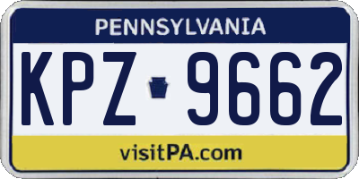 PA license plate KPZ9662
