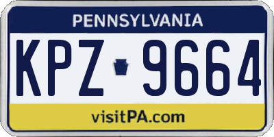 PA license plate KPZ9664