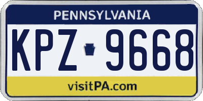 PA license plate KPZ9668