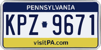 PA license plate KPZ9671