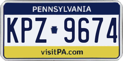 PA license plate KPZ9674
