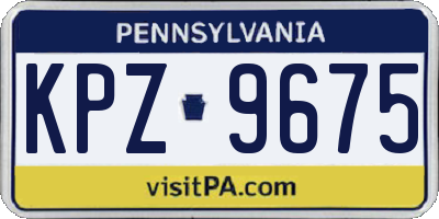 PA license plate KPZ9675