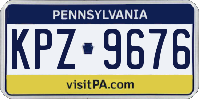 PA license plate KPZ9676