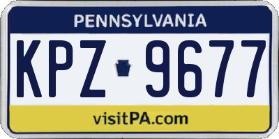 PA license plate KPZ9677