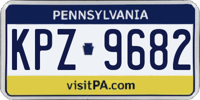 PA license plate KPZ9682