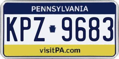 PA license plate KPZ9683