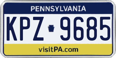 PA license plate KPZ9685