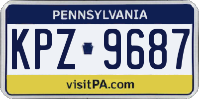 PA license plate KPZ9687