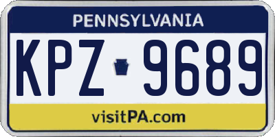 PA license plate KPZ9689