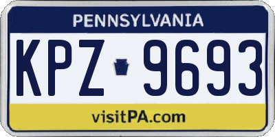 PA license plate KPZ9693