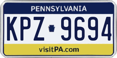 PA license plate KPZ9694