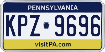 PA license plate KPZ9696