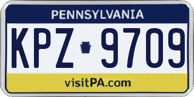 PA license plate KPZ9709