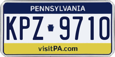 PA license plate KPZ9710