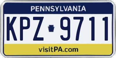 PA license plate KPZ9711