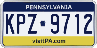 PA license plate KPZ9712
