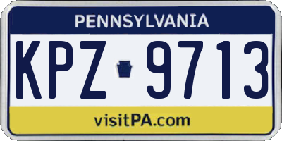 PA license plate KPZ9713