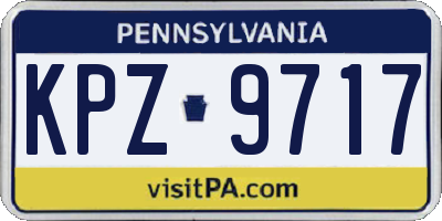 PA license plate KPZ9717