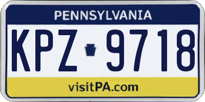 PA license plate KPZ9718