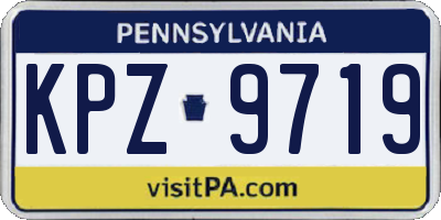 PA license plate KPZ9719