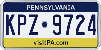 PA license plate KPZ9724