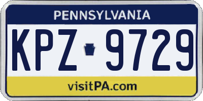 PA license plate KPZ9729