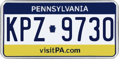 PA license plate KPZ9730