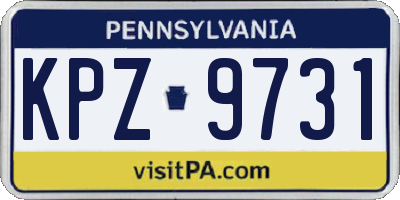 PA license plate KPZ9731